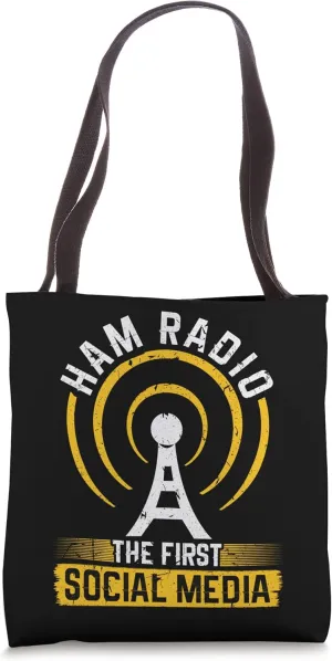 Ham Radio the first social media amateur operator antenna Tote Bag
