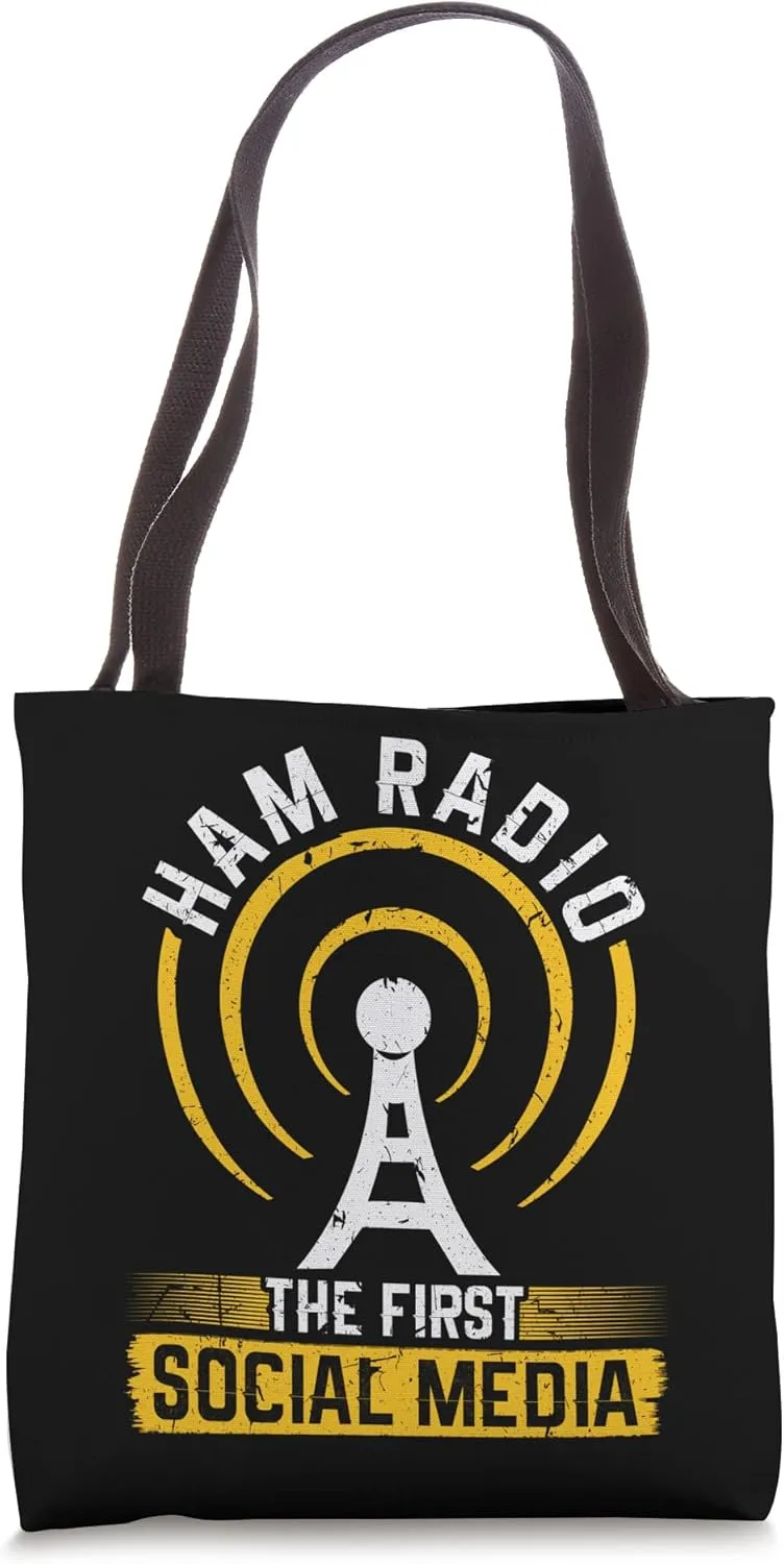 Ham Radio the first social media amateur operator antenna Tote Bag