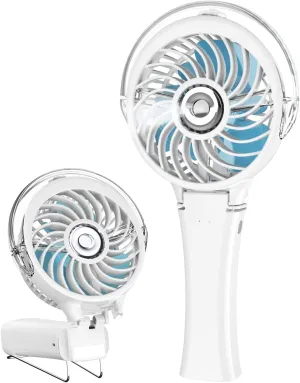 HandFan Upgraded Portable Misting Fan, Handheld Mister Fan, USB Rechargeable Personal Mist Fans, Battery Operated Spray Water Fans, Mini Electric Cooling Hand Fans for BeachTravel Outdoors(White)