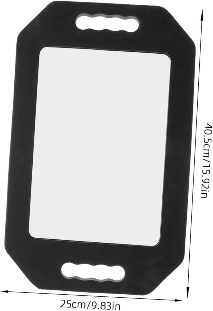 Handheld Foam Barber Mirror with Double Handle Large Rectangular Foam Mirror for Salons Barbershops Unbreakable Design for Easy Viewing of Clients Hairstyles