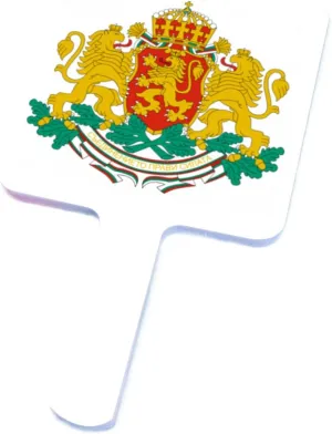 Handheld Mirror with Bulgaria National Emblem - Bulgaria Map Flag Square Travel Vanity Cosmetic Mirror for Women Ladies with Handle White 9×16Cm