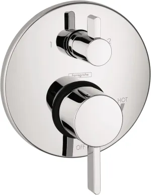 hansgrohe Ecostat Modern Premium Easy Control 2-Handle Pressure Balance Shower Valve Trim with Diverter in Chrome, 04447000