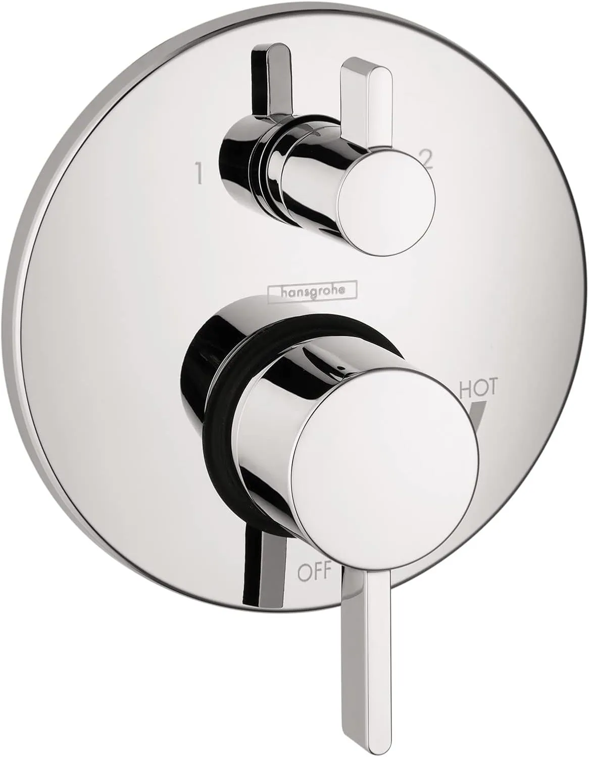 hansgrohe Ecostat Modern Premium Easy Control 2-Handle Pressure Balance Shower Valve Trim with Diverter in Chrome, 04447000