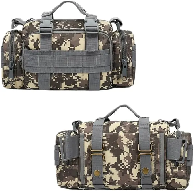 haoguizheng Deployment Waist Pack Duffle Tactical Assault Combined Rucksack Sport Molle Camping Trekking Messenger Crossbody Single Shoulder Bag 6 Key Buckle (ACU)