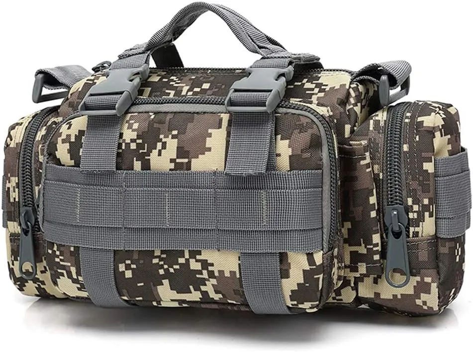 haoguizheng Deployment Waist Pack Duffle Tactical Assault Combined Rucksack Sport Molle Camping Trekking Messenger Crossbody Single Shoulder Bag 6 Key Buckle (ACU)