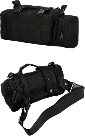 haoguizheng Deployment Waist Pack Duffle Tactical Assault Combined Rucksack Sport Molle Camping Trekking Messenger Crossbody Single Shoulder Bag 6 Key Buckle (black)
