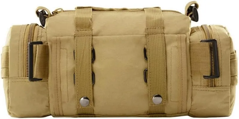 haoguizheng Deployment Waist Pack Duffle Tactical Assault Combined Rucksack Sport Molle Camping Trekking Messenger Crossbody Single Shoulder Bag 6 Key Buckle (sand)