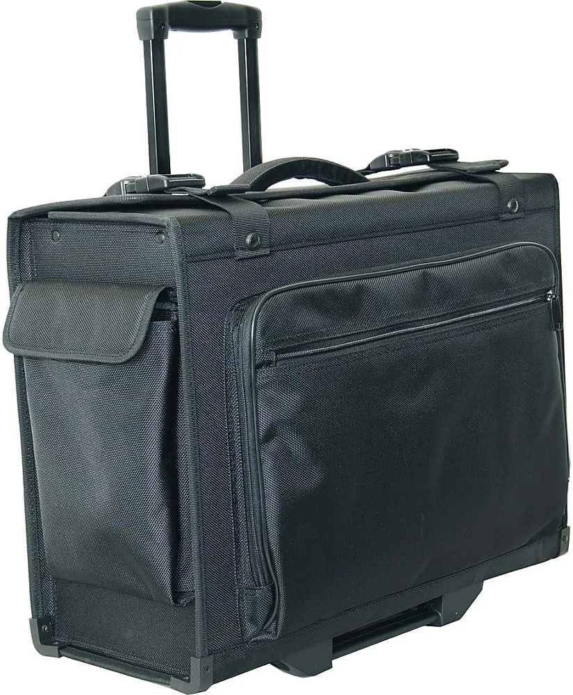 Hardsided Laptop Briefcase, 16.5" Laptop Compartment, 4-Wheel Spinner, Black, Combination Lock