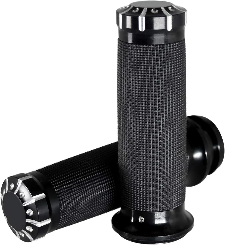 HDBUBALUS 1" Electronic Throttle Control Grips Black Handlebar Grips Fit for Harley Touring Trike Softail