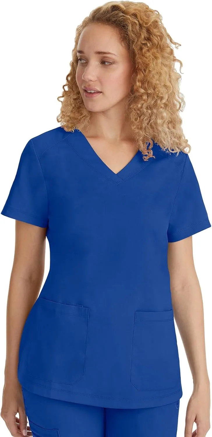 Healing Hands Scrubs for Women Jill Scrub Top V-Neck Modern Fit with 2 Patch Pockets and 2-Way Stretch Fabric 2320
