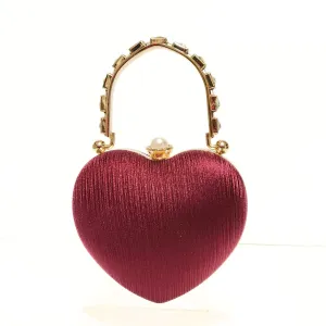 Heart Luxe Satin Clutch