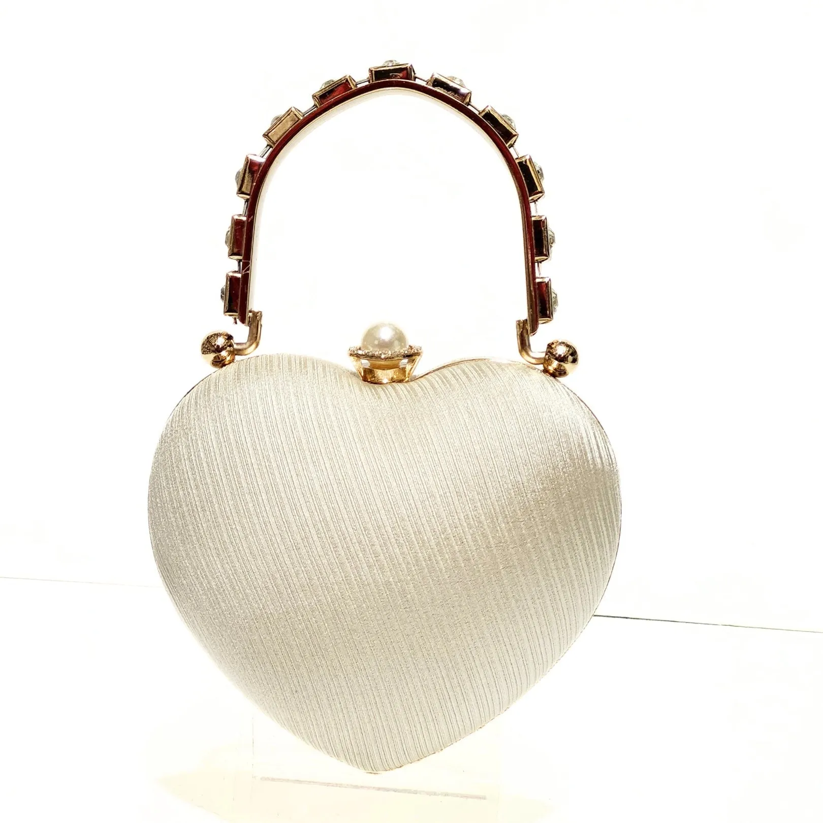 Heart Luxe Satin Clutch