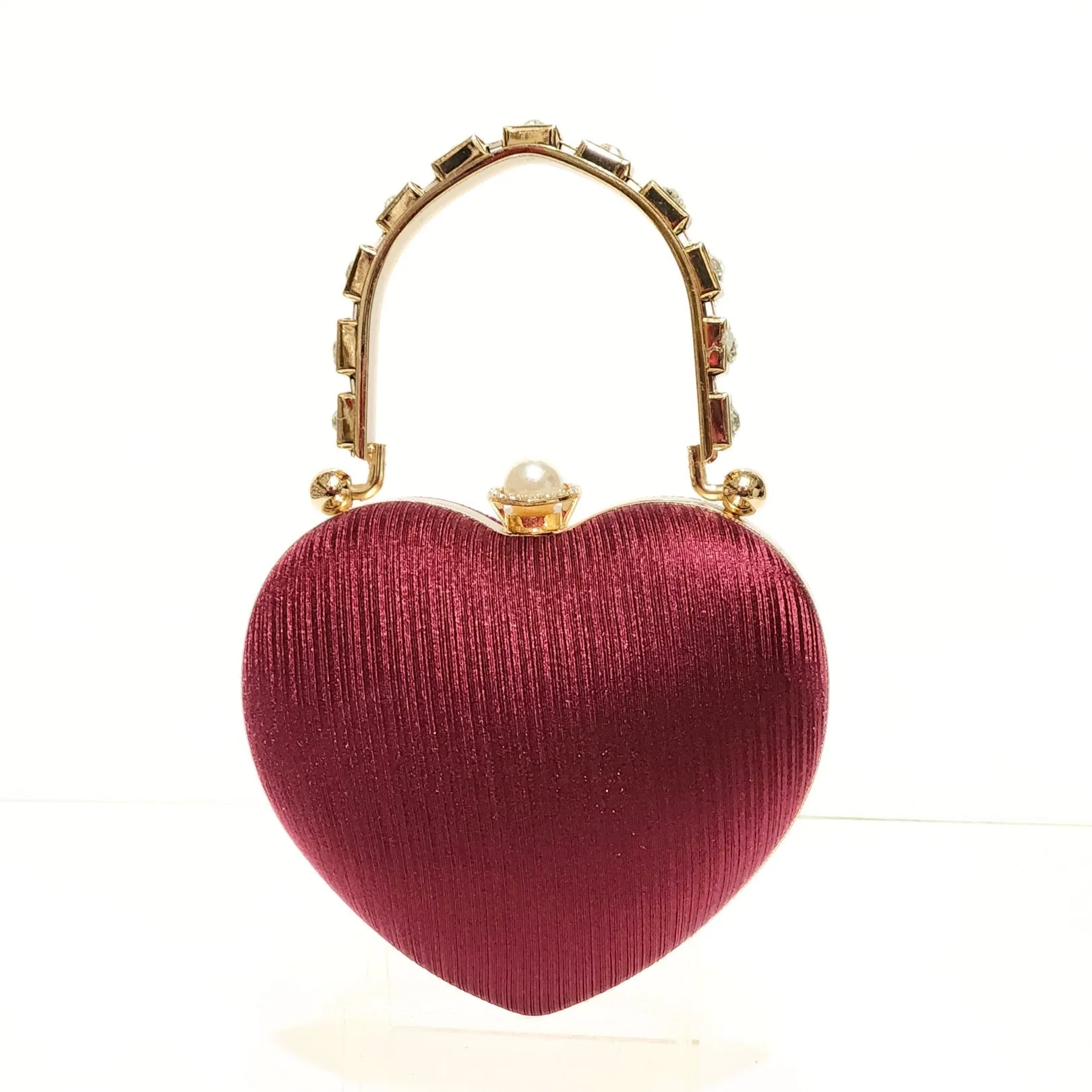 Heart Luxe Satin Clutch