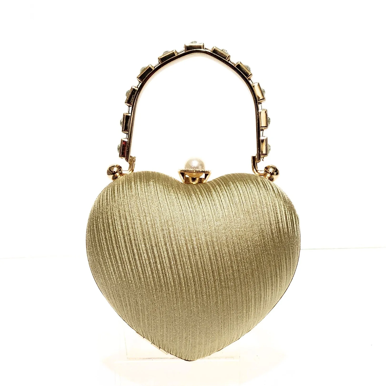 Heart Luxe Satin Clutch