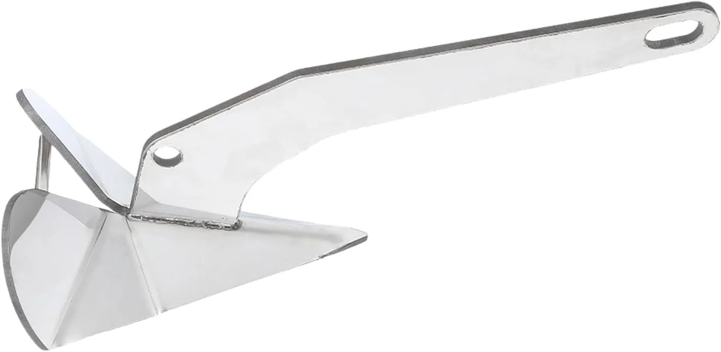 Heavy Duty Boat Anchor, 316 Stainless Steel Delta-Style Triangle Anchor, Wing Style Triangular Anchor (11 LBS)