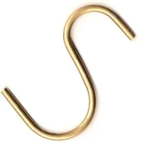 Heavy-Duty Brass S-Style Utility Hooks – Pack of 4