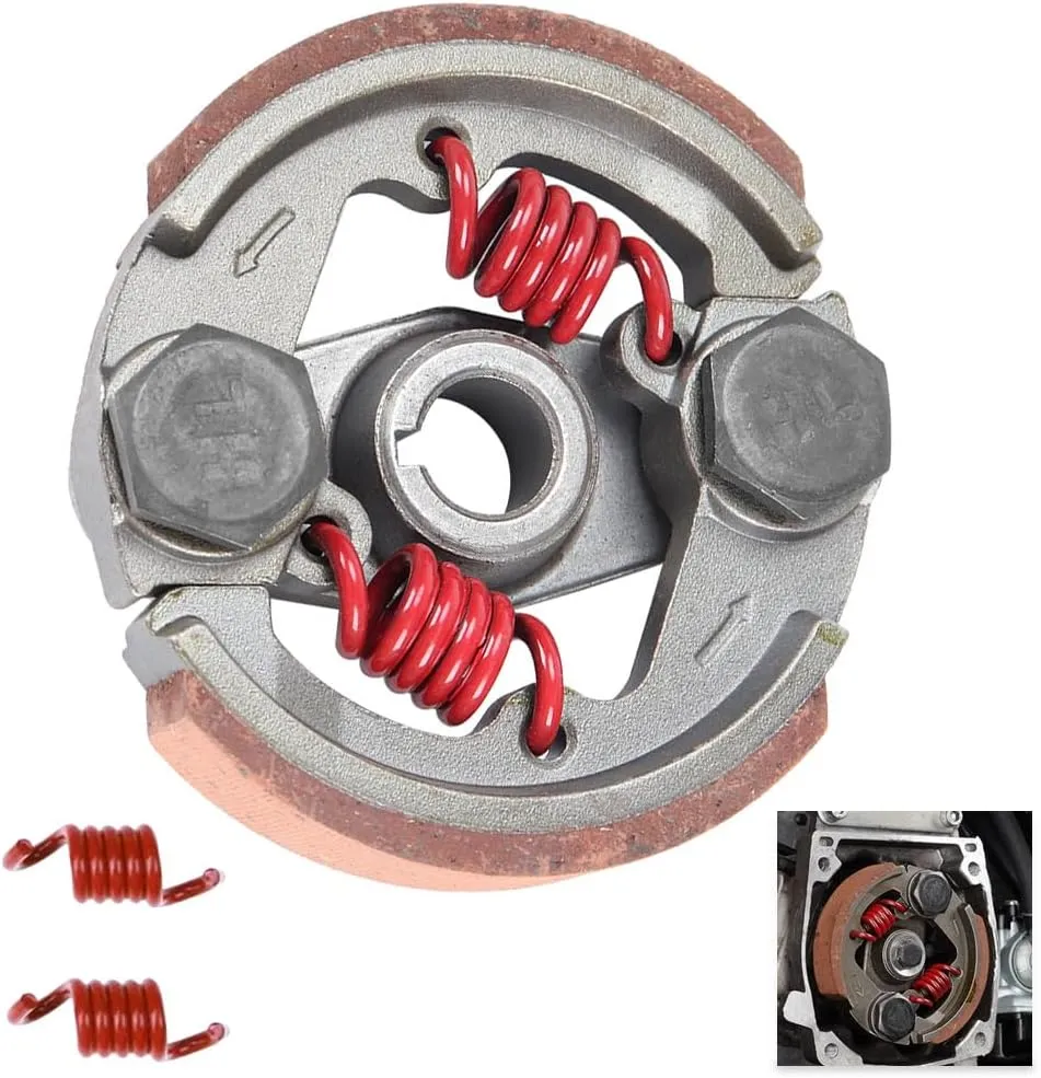 Heavy Duty Clutch Pad & Extra 2 Springs 43cc 47cc 49cc 50cc 2-Stroke Engine Racing Clutch Pads for Mini Moto Pocket Rocket Kid Bike ATV SYX Moto Red