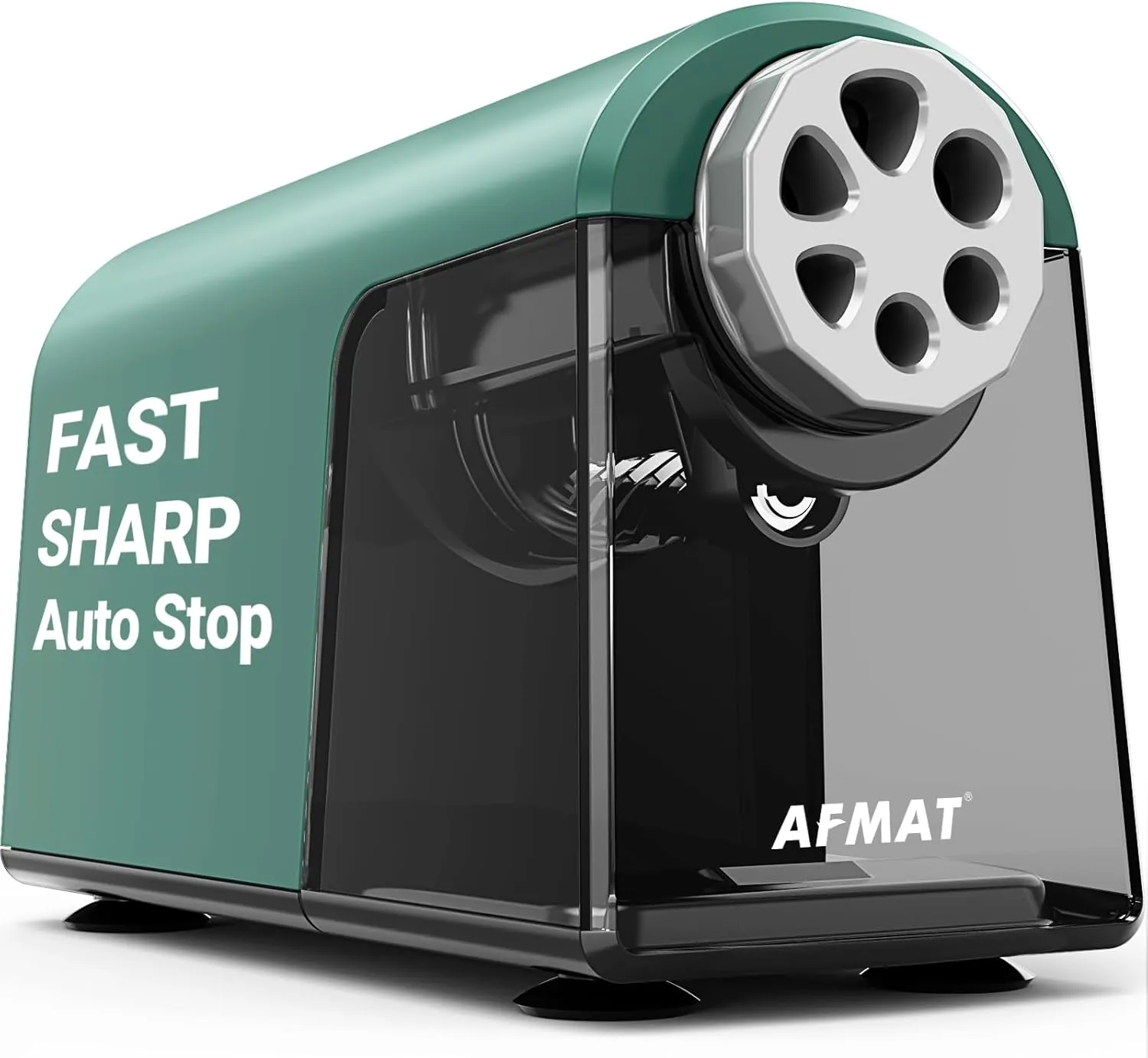 Heavy Duty Electric Pencil Sharpener, 6 Holes, AFMAT Classroom Pencil Sharpener for 6-11mm Pencils, Auto Stop, Super Fast, Save Pencils, School Teacher Must Have Pencil Sharpeners Plug in, Green