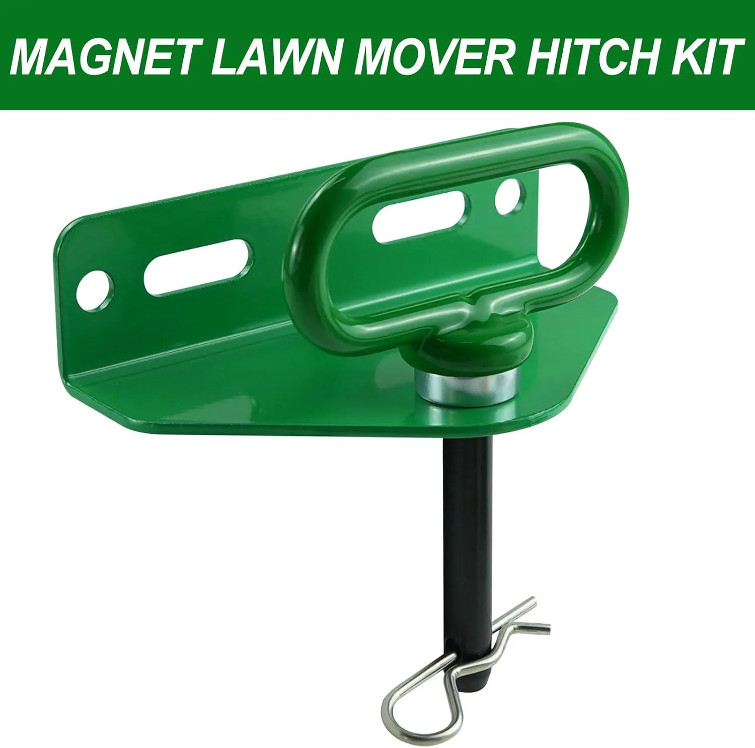 Heavy Duty Zero Turn Mower Hitch Kit with Bolts and Strong Magnetic Hitch Pin -1/2'' Trailer Hitch Mount Green (Pack of 1)
