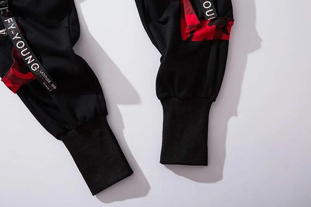 Hello MrLin Men's Jogger Pants Punk Cargo Baggy Techwear Hip Hop Harem Pants Streetwear Tactical Track Pant