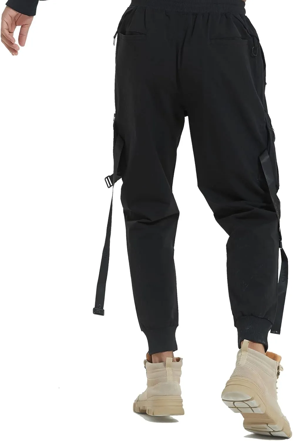 Hello MrLin Men's Jogger Pants Punk Cargo Baggy Techwear Hip Hop Harem Pants Streetwear Tactical Track Pant