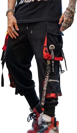 Hello MrLin Men's Jogger Pants Punk Cargo Baggy Techwear Hip Hop Harem Pants Streetwear Tactical Track Pant