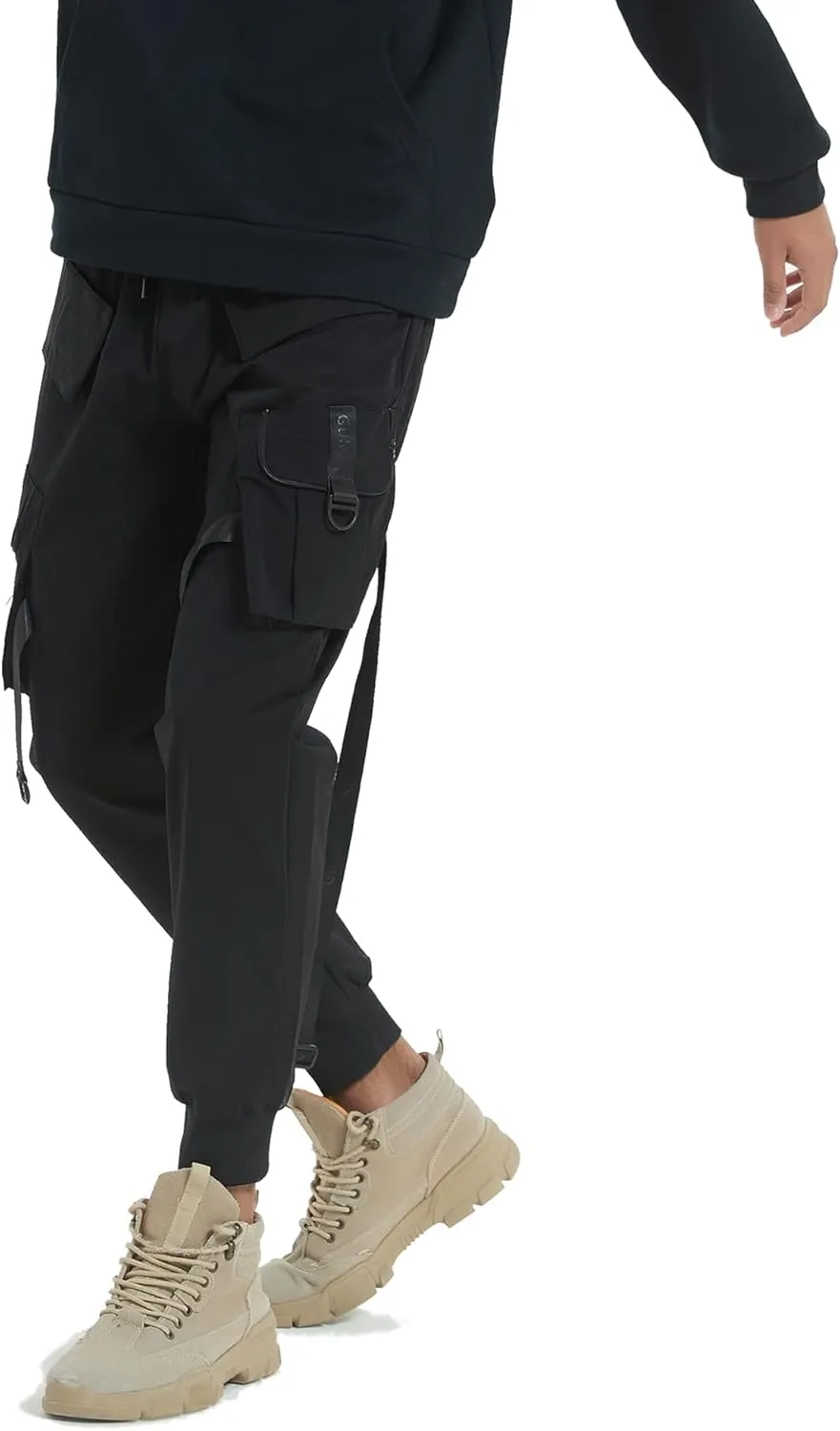 Hello MrLin Men's Jogger Pants Punk Cargo Baggy Techwear Hip Hop Harem Pants Streetwear Tactical Track Pants
