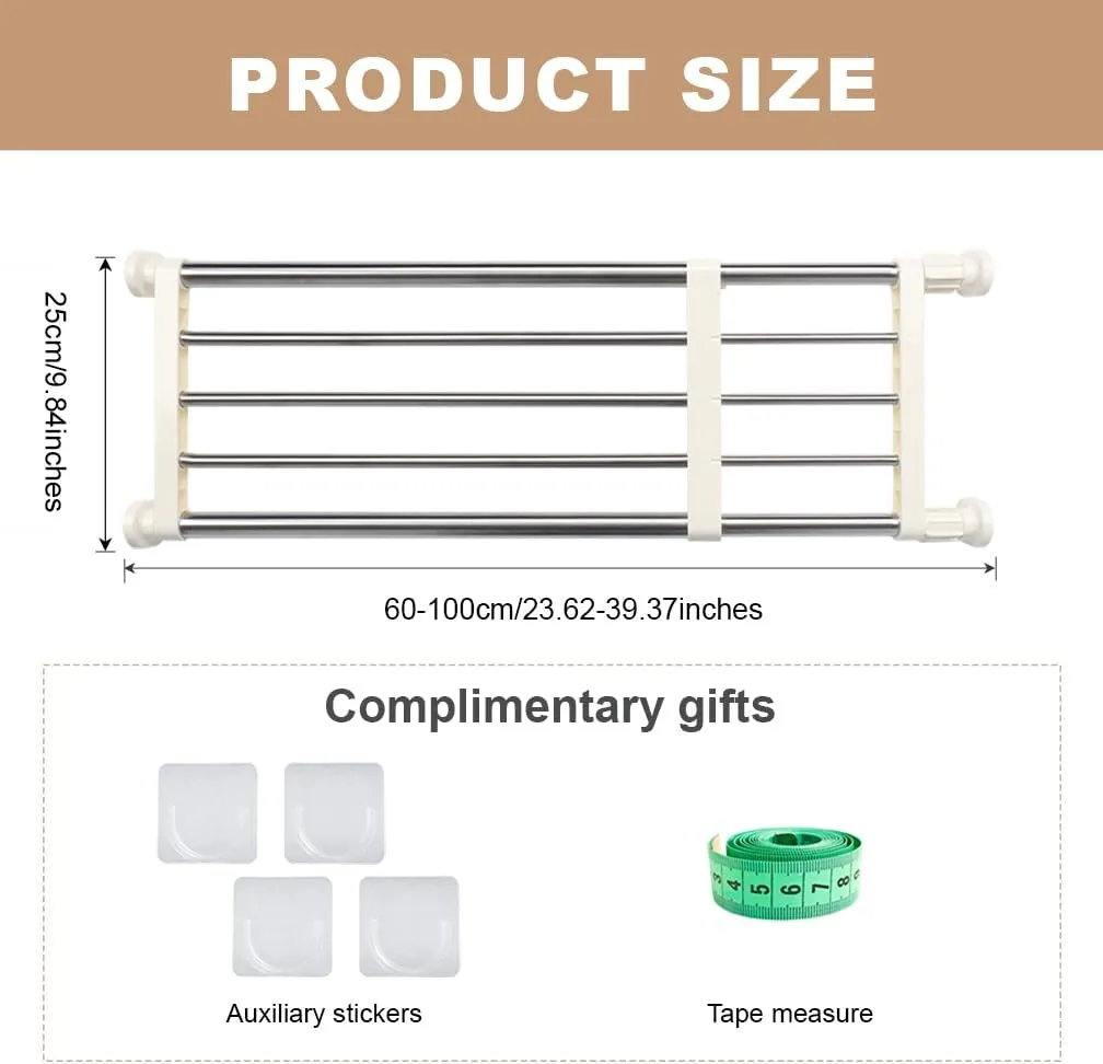 Hershii Tension Shelf Expandable Rod Closet System Heavy Duty Clothes Hanger Adjustable DIY Storage Organizer Shoe Rack