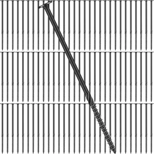 Hicarer 100 Pcs Deck Screws #14 x 6 Inch, Heavy Duty Exterior Wood Timber Screws Structural with Star Bit, Rust Resistant Lag Bolts for Wood, Log, Landscaping, Outdoor Decking, Construction, Black