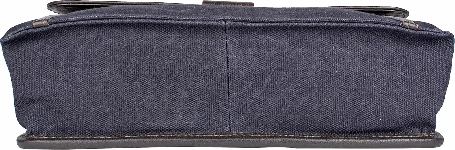 Hidesign Aiden Canvas and Leather Cross Body, Medium, Blue