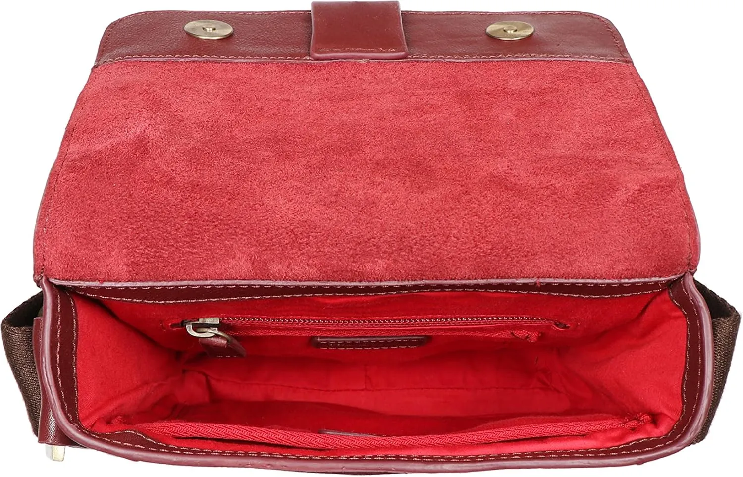 Hidesign Aiden Genuine Leather and Canvas Mini Crossbody Men/Women Messenger Bag/Travel Bag / 10.5" iPad Bag (red)