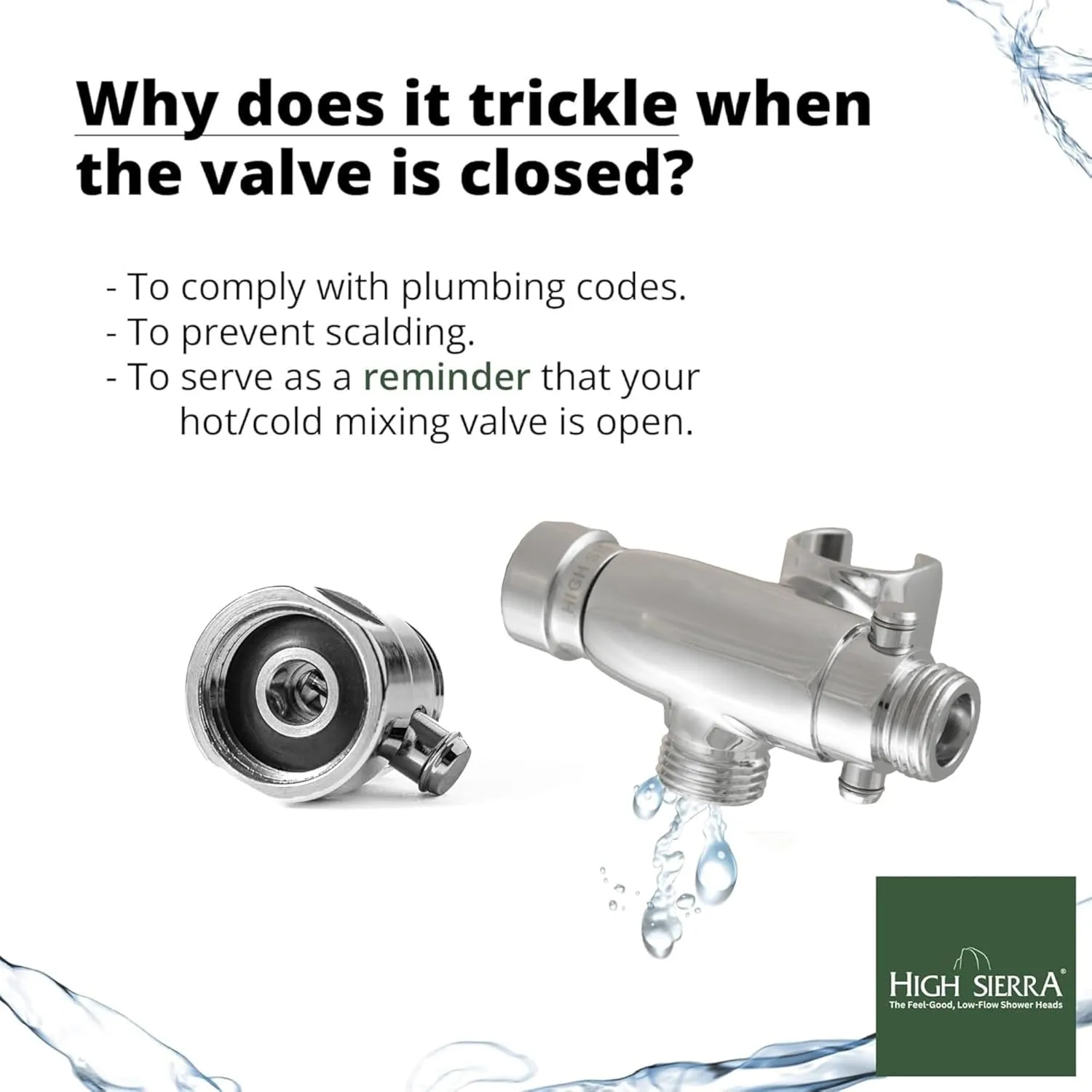 High Sierra® - Solid Metal 4-Way Combo CLASSIC™ Fixed and Hanheld Shower Heads with Slipped Free Rubber Grip. Run Separately or Both at Full Flow - 1.8 GPM per Shower Head - Polished Chrome Finish