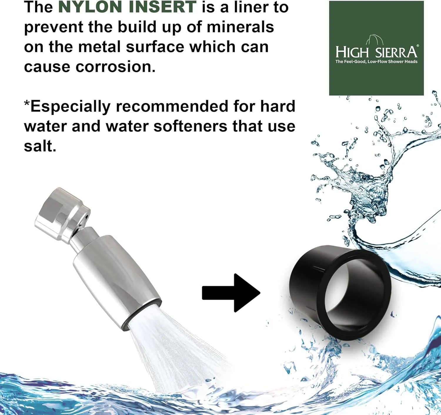 High Sierra® - Solid Metal 4-Way Combo CLASSIC™ Fixed and Hanheld Shower Heads with Slipped Free Rubber Grip. Run Separately or Both at Full Flow - 1.8 GPM per Shower Head - Polished Chrome Finish