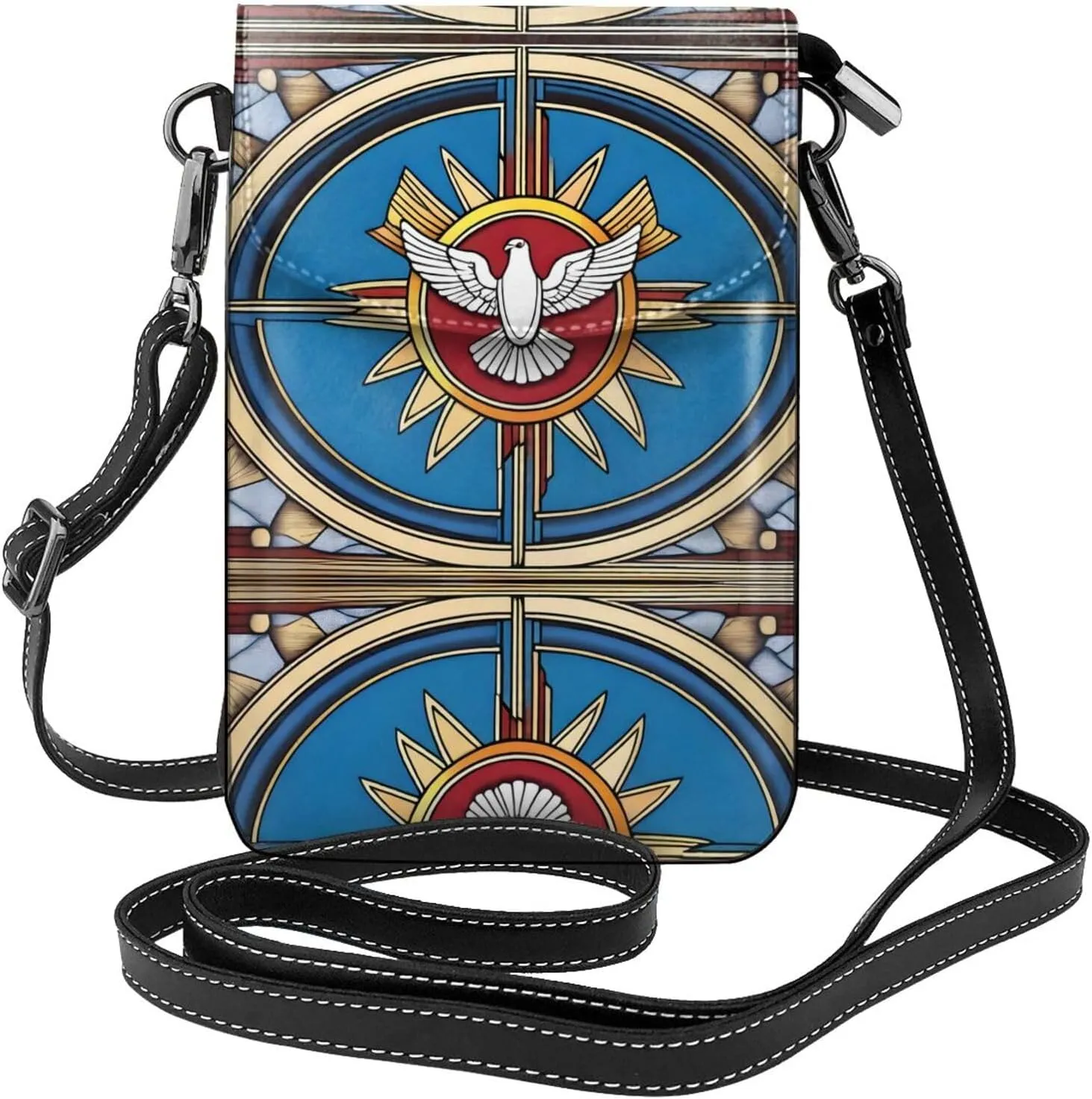 holy spirit christia Picture Leather Crossbody Flap Phone Bag - Versatile Gift for Women Walking, Camping, Shopping, and Travel