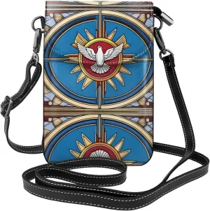 holy spirit christia Picture Leather Crossbody Flap Phone Bag - Versatile Gift for Women Walking, Camping, Shopping, and Travel