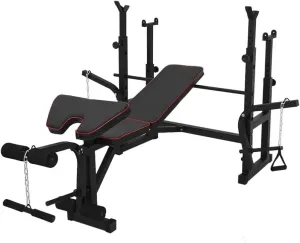 Home Dumbbell Bench Multi-Function Weight Lifting Bench Press Bench,Heavy Duty Utility Barbell Squat Rack,Home/Gym Bodybuilding Workout Machine Core Strength Training Fitness Equipment