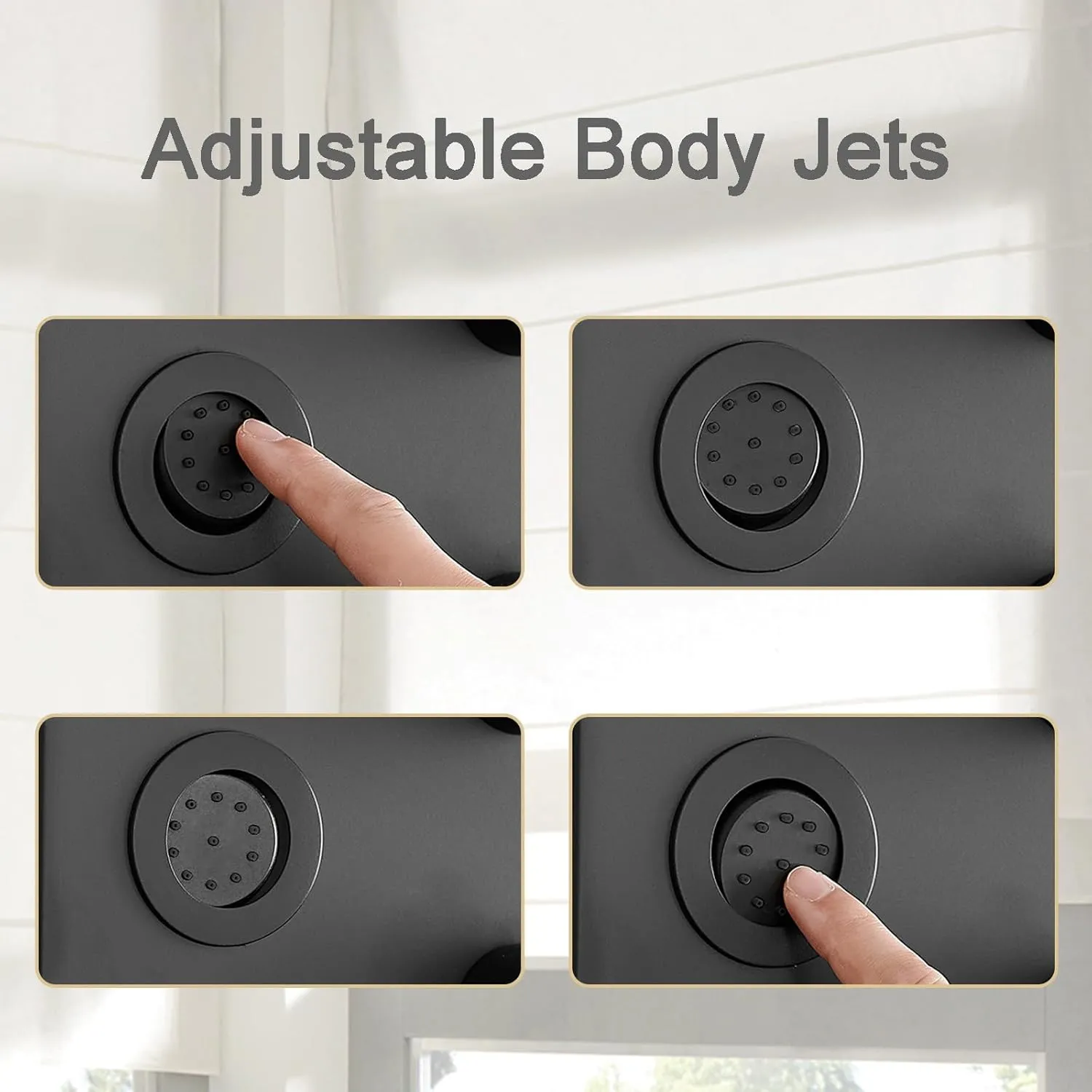 Homevacious Stainless Steel Shower Panel Tower System, Rainfall Waterfall Shower Head,5 Massage Body Jets and Handheld,Wall Mounted Multi-Function Bathroom Shower Panel,Matte Black