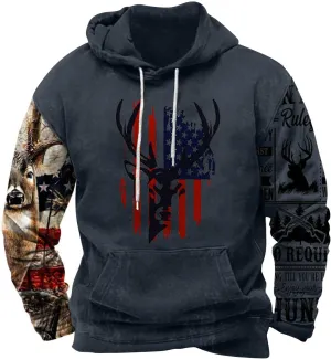 Hoodies for Men Pullover, Men's Workout Hoodie Lightweight Aztec Ethnic Hooded Sweatshirt Casual Ethnic Print Tee