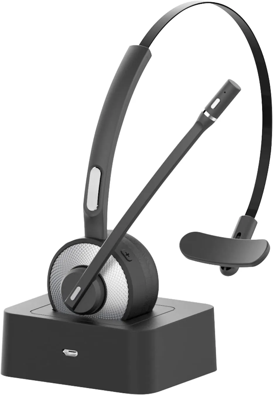 HUAKUA Bluetooth Headset with Microphone, Single Ear Trucker Headset with Noise Cancelling, Mute Function, Clear Sound for Cell Phones, PC, Laptop, Home Office