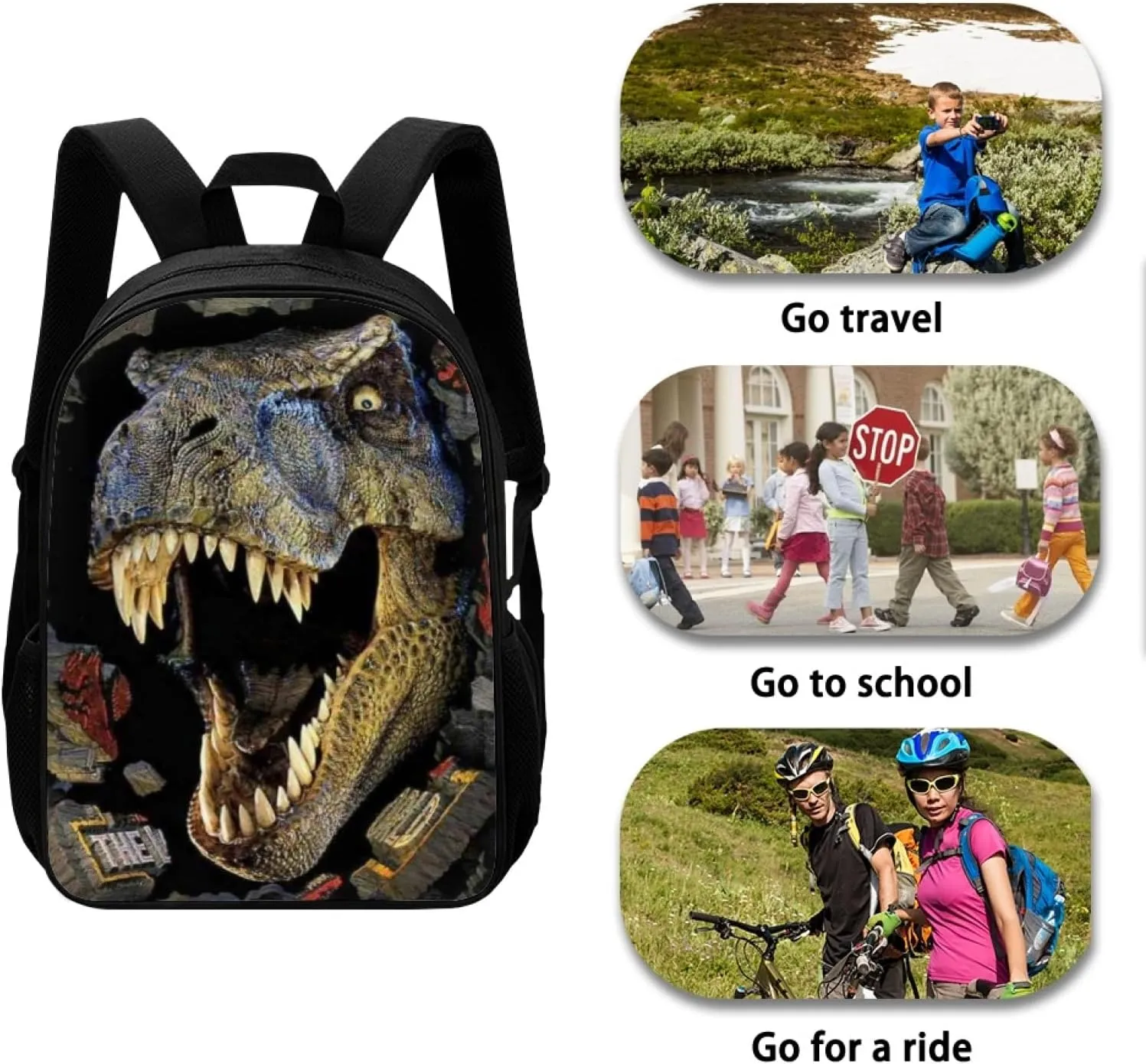 HUGS IDEA 3 Pcs School Bag Set with Thermal Insulated Lunch Tote Purse Pencil Case