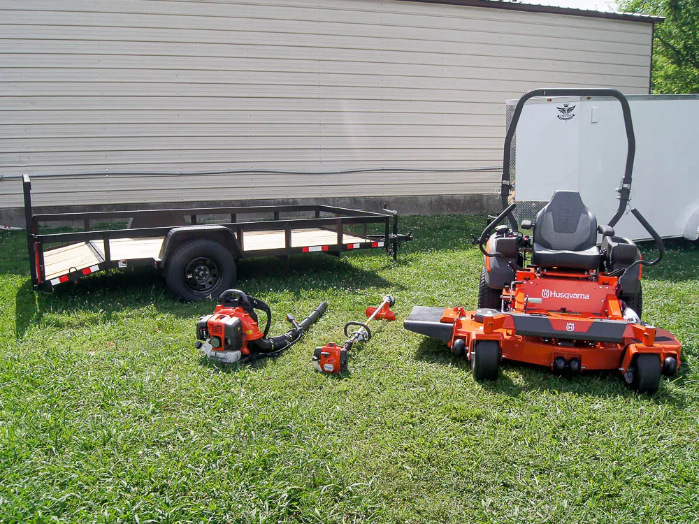 Husqvarna Z460 Zero Turn Mower Utility Trailer Handheld Fleet Package
