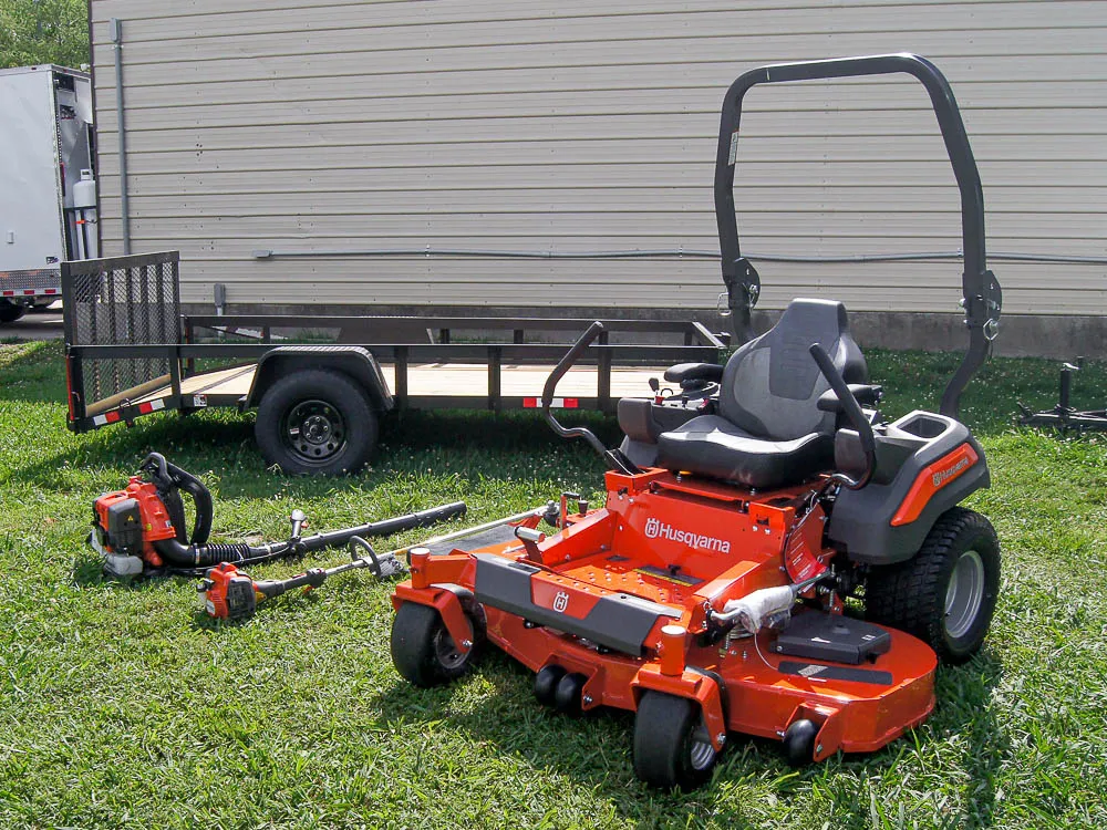 Husqvarna Z460 Zero Turn Mower Utility Trailer Handheld Fleet Package