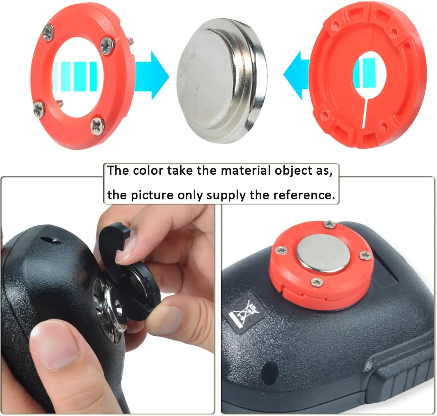 HYS Strong Magnetics Round Base Magnets for Uniden PRO505XL PC78LTXFM and 78 Series Chassis CB Radio Mic, Microphone Hang Up Magnetic Holder for Astatic Mobile CB Radio Speaker Mic w/Round Knob