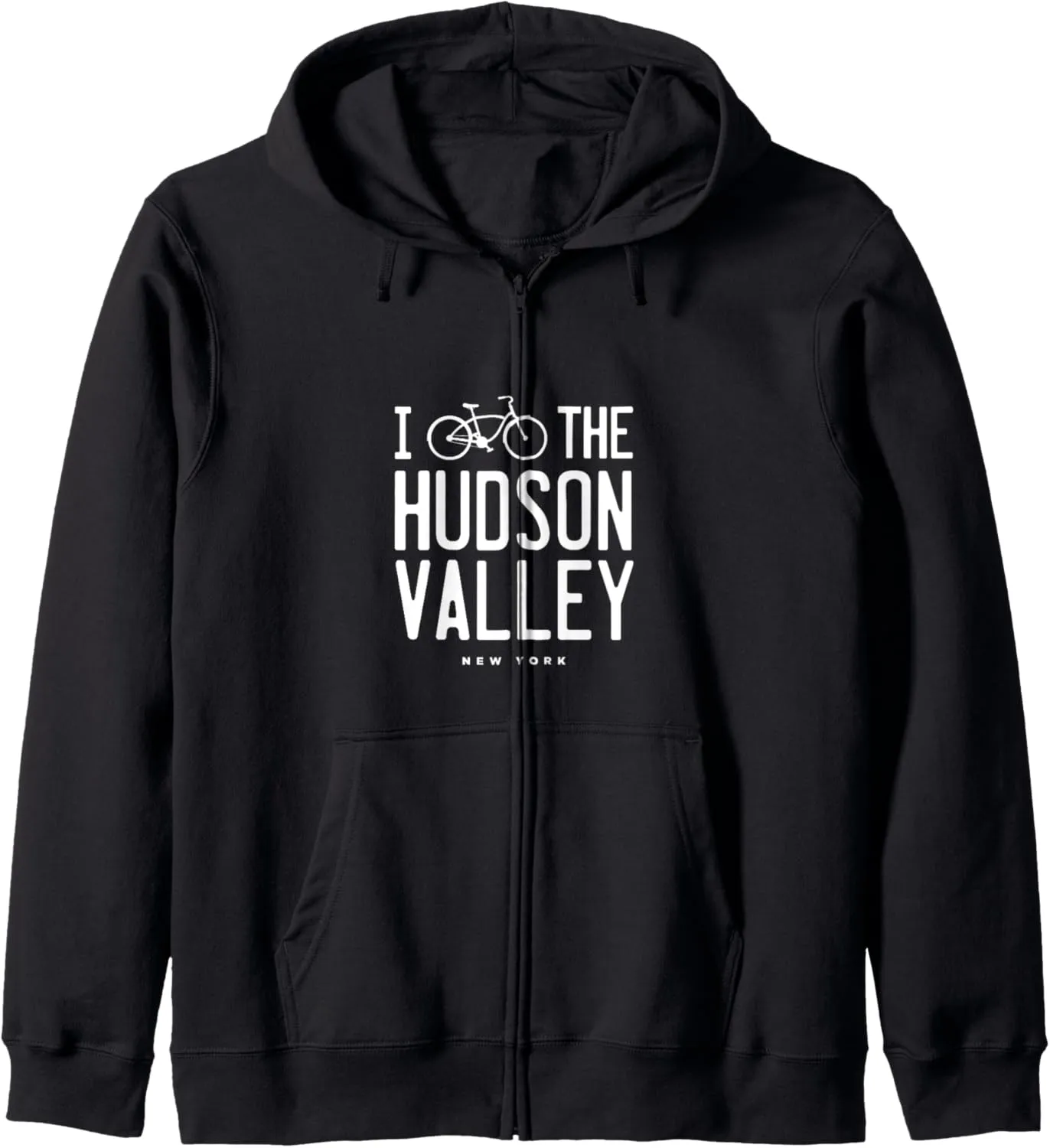I Love Biking Graphic The Hudson Valley NY Zip Hoodie