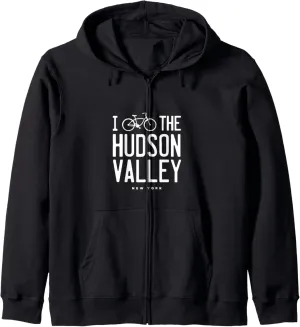 I Love Biking Graphic The Hudson Valley NY Zip Hoodie