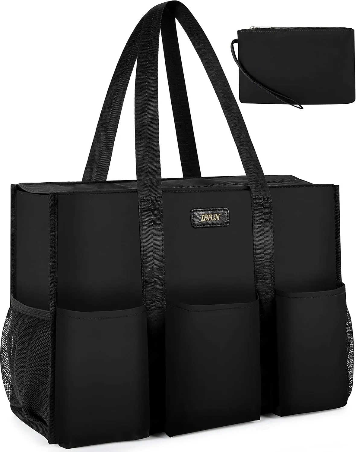 IBFUN Utility Tote Bag with 14/24 Pockets Zip Top Teacher Tote Bag for Teacher/Work Women