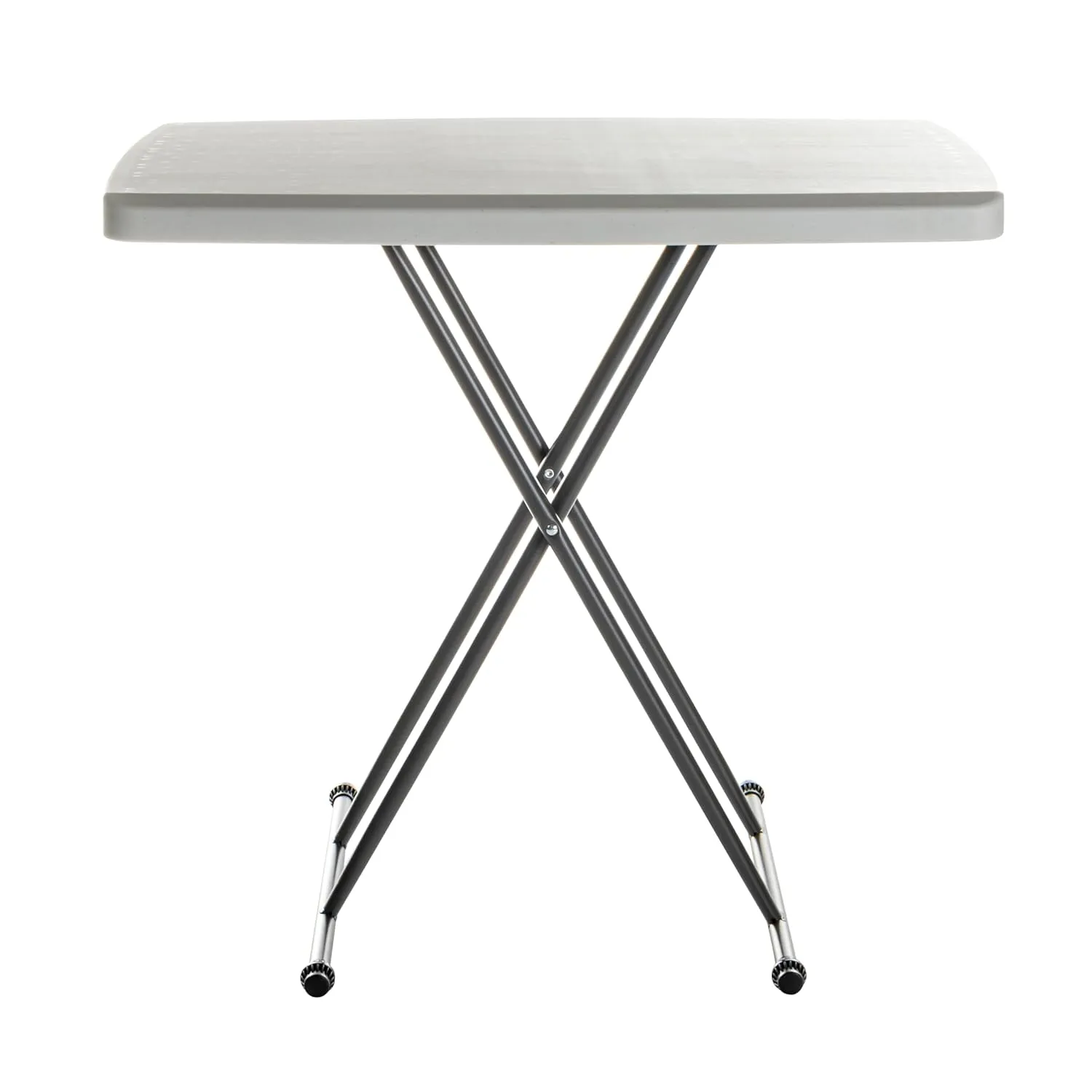 Iceberg Small Camping Personal Folding Table, Heavy Duty Utility Table, Adjustable Height, Platinum, 19.5” L x 30” W x 28" H
