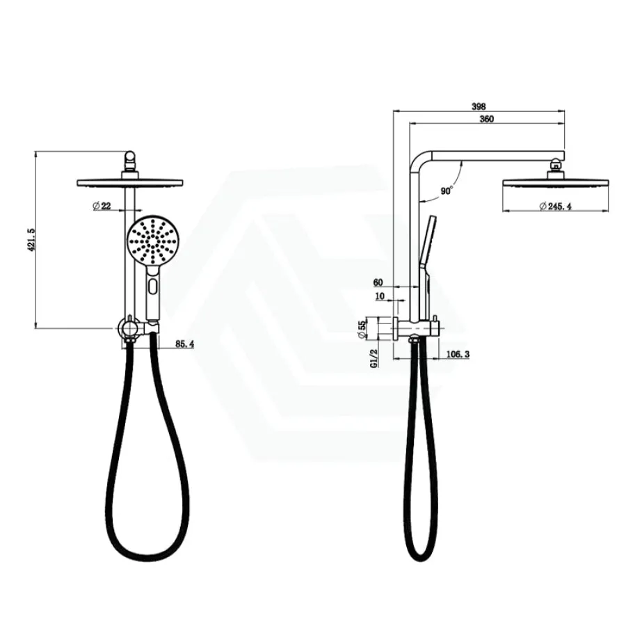 IKON Regal Mini Combo Twin Shower Set in Round Chrome Surface