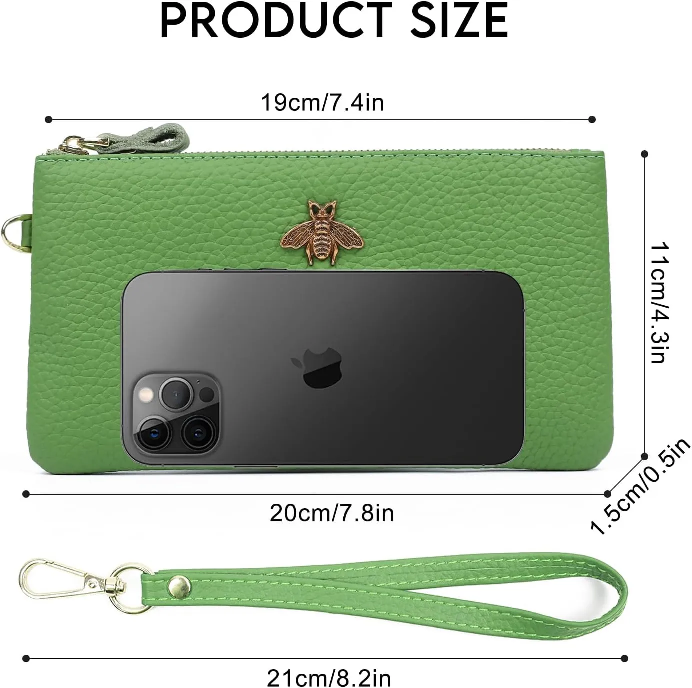 imeetu Women's Wristlet Clutch Purse Leather Cell Phone Wallet Handbag with Wrist Strap