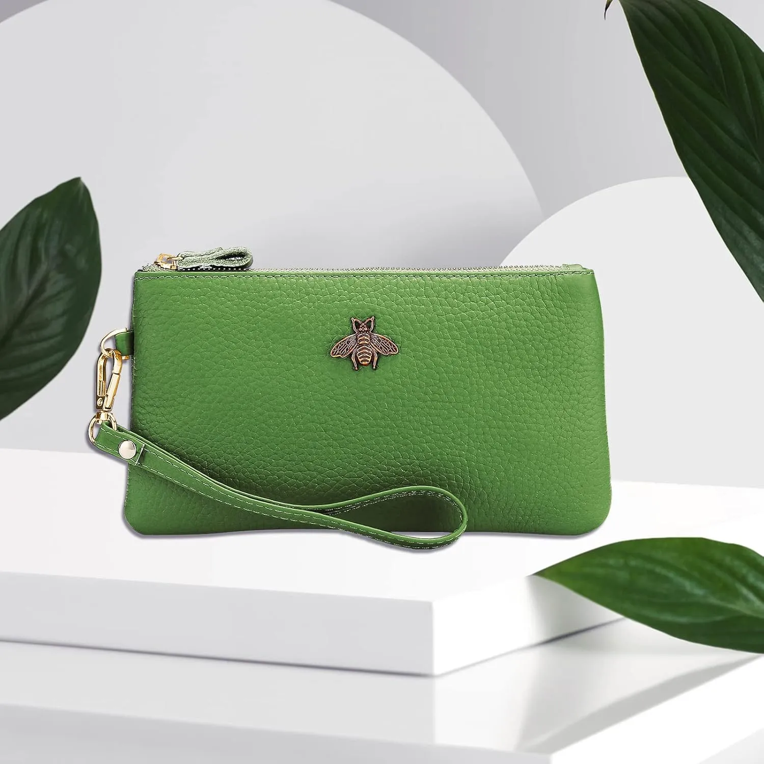 imeetu Women's Wristlet Clutch Purse Leather Cell Phone Wallet Handbag with Wrist Strap